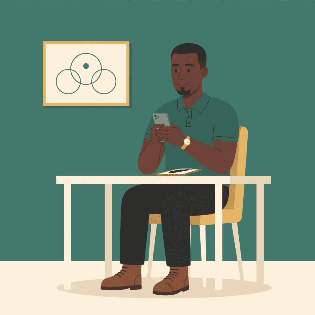 Marketer Blvd illustration — David checking referral notification